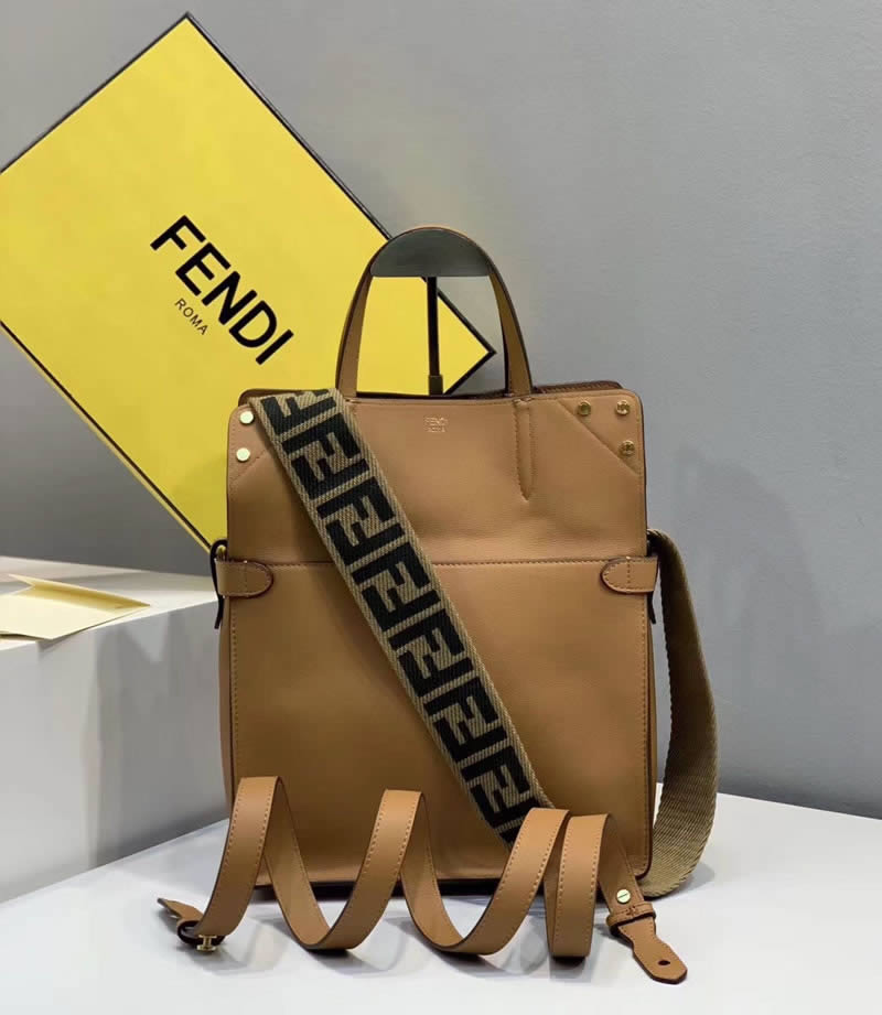 High Quality Fendi Brown Crossbody Shoulder Tote Handbags 303S