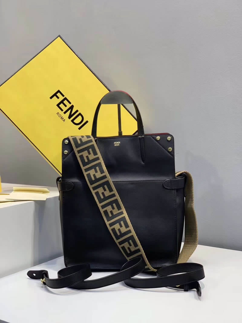 High Quality Fendi Black Crossbody Shoulder Tote Handbags 303S