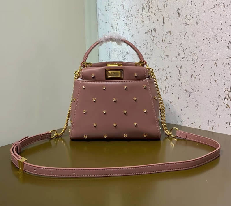 2019 Fendi Mini Sheepskin Pink Tote Shoulder Bag 3597A