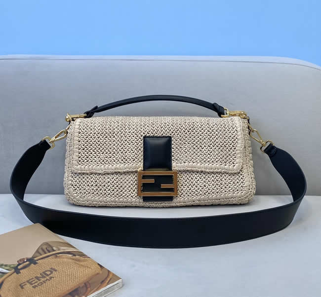 Fake Fendi Baguette Handmade Hollow Woven Shoulder Bag 8271