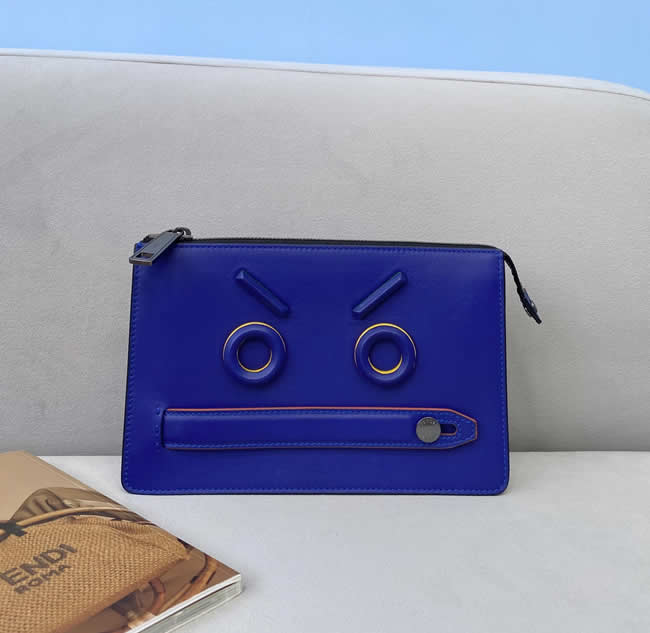 Replica Fashion New Discount Fendi Blue Clutch Wallets 352B