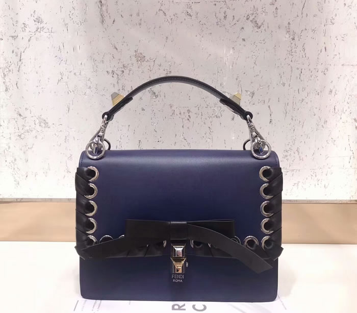 Fake Blue Fendi Bow Retro Organ Bag Messenger Bag 8283