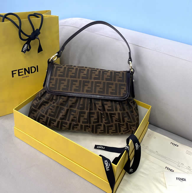 Fendi Discount New Vintage Handbag Brown Shoulder Bag 8333