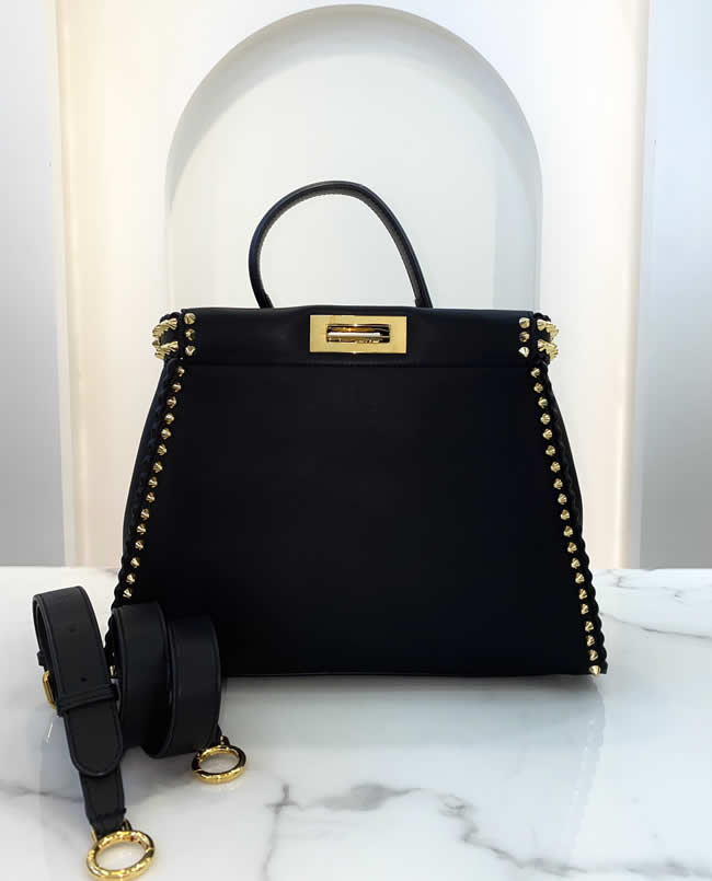 Replica Fendi Peekaboo Black Single Shoulder Crossbody Bag 9109