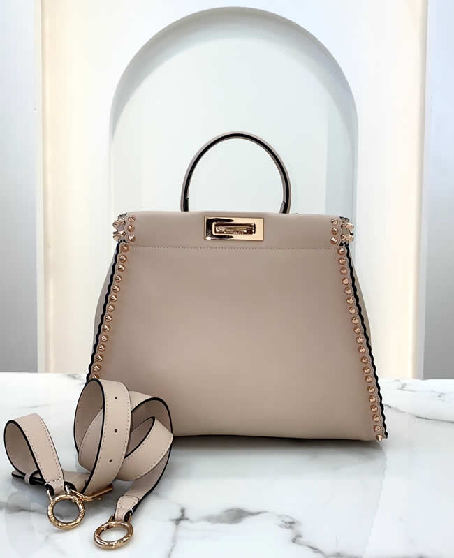 Replica Fendi Khaki Peekaboo Single Shoulder Crossbody Bag 9109