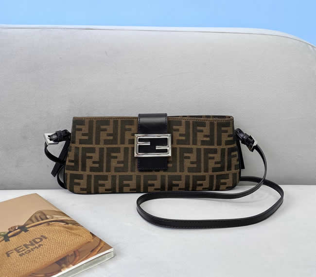 Replica New Fendi New Classic Canvas Brown Shoulder Bag 8313F