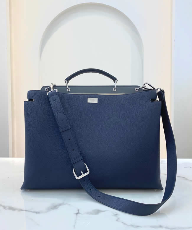 Replica Fendi New Men Peekaboo Handbag Blue Messenger Bag 322