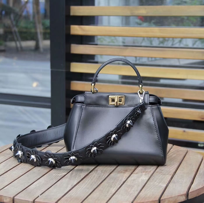 Replica New Fashion Fendi Black Messenger Bag Top Quality 8244