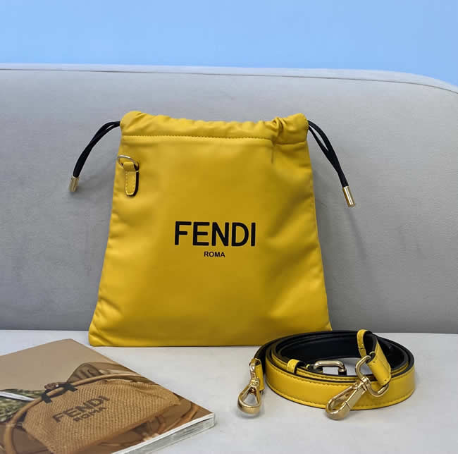 Fake Cheap New Fendi Yellow Clutch Messenger Bag 8355s