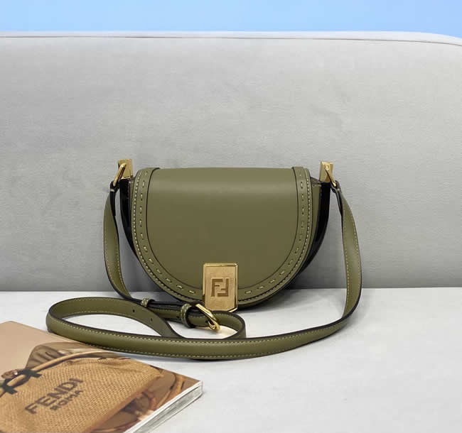 Fake New Fendi Spring Summer Green Saddle Bag Messenger Bag 80008