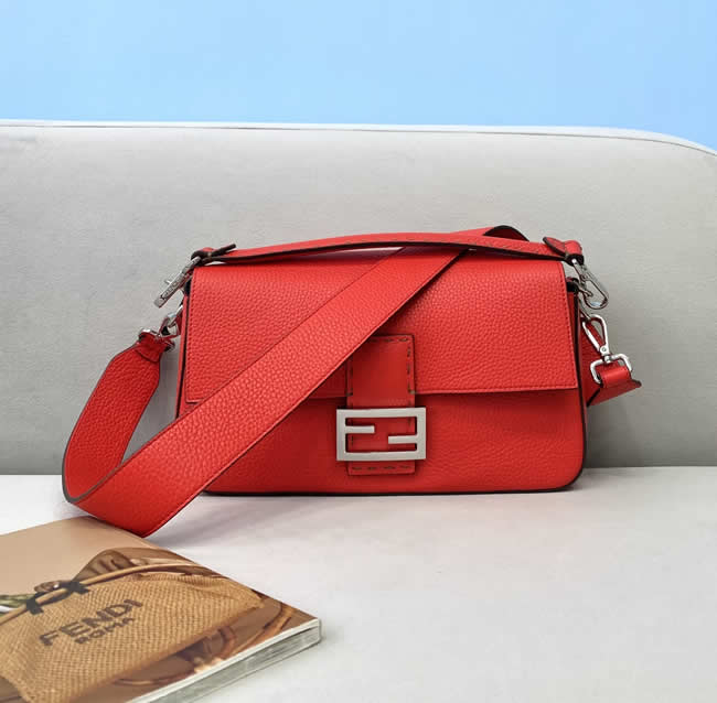 Fake Fendi Baguette Fashion Red Flap Crossbody Bag 306M