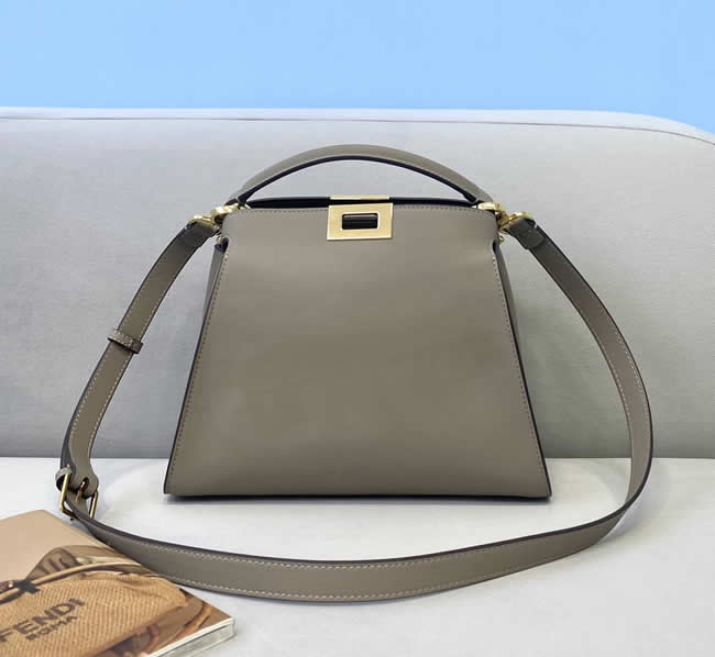 Fake Fendi Peekaboo Gray Hand Messenger Bags Discount Handbags 302