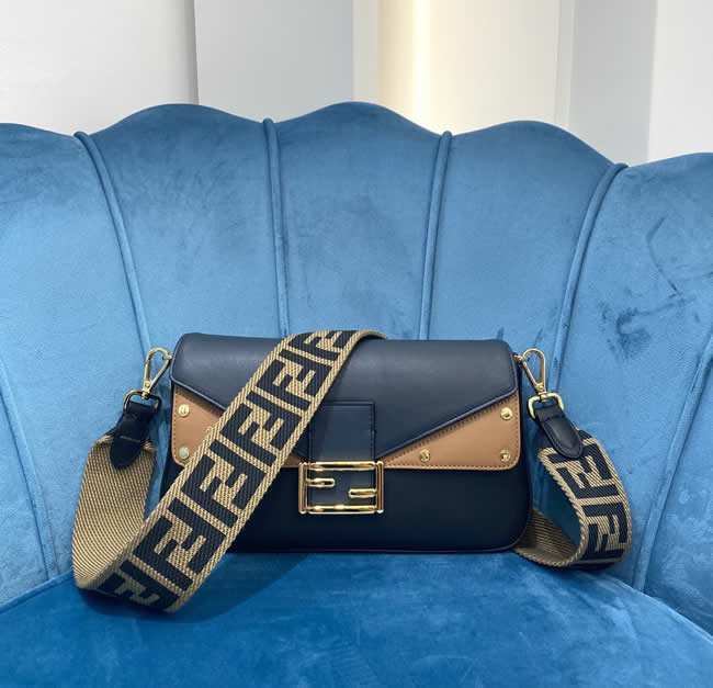 Hot Sale Replica Fendi Flap Shoulder Crossbody Bag