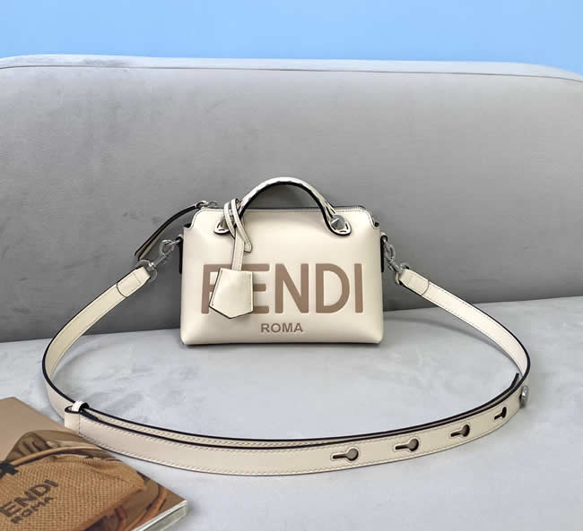 Fendi Simple Printed Letters Pattern White One-Shoulder Messenger Bag 8286