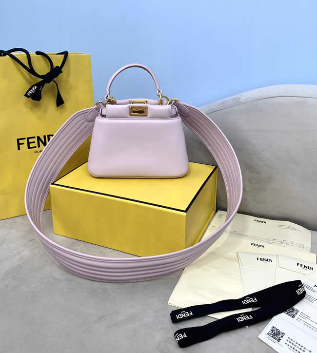 Replica Fendi Peekaboo Iconic Xs Handbag Classic Pink Crossbody Bag 8328