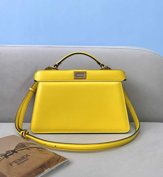 Fake Fendi Peekaboo Iseeu Yellow Handbag Tote Messenger Bag 70193s