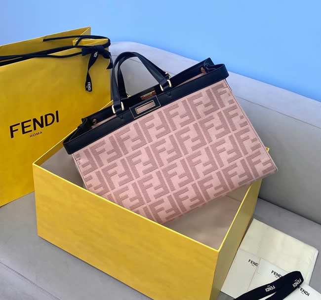 Replica Fendi Peekaboo X-Tote Pink Shopping Bag Classic Canvas Shoulder Bag 8265