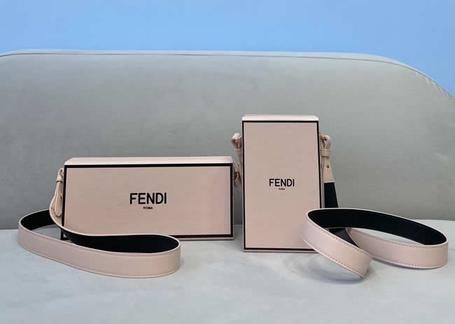 Fake Fendi Pink Pack Box-Shaped Handbag Roma Crossbody Bag 70309