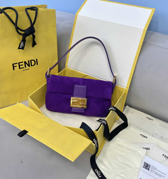 Replica Fendi Solid Color Classic Purple Shoulder Bag Clutch 8339