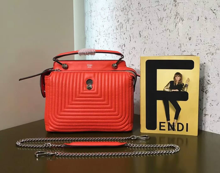 Fake Fendi Dotcom Click Handbag Orange Shoulder Bag 299