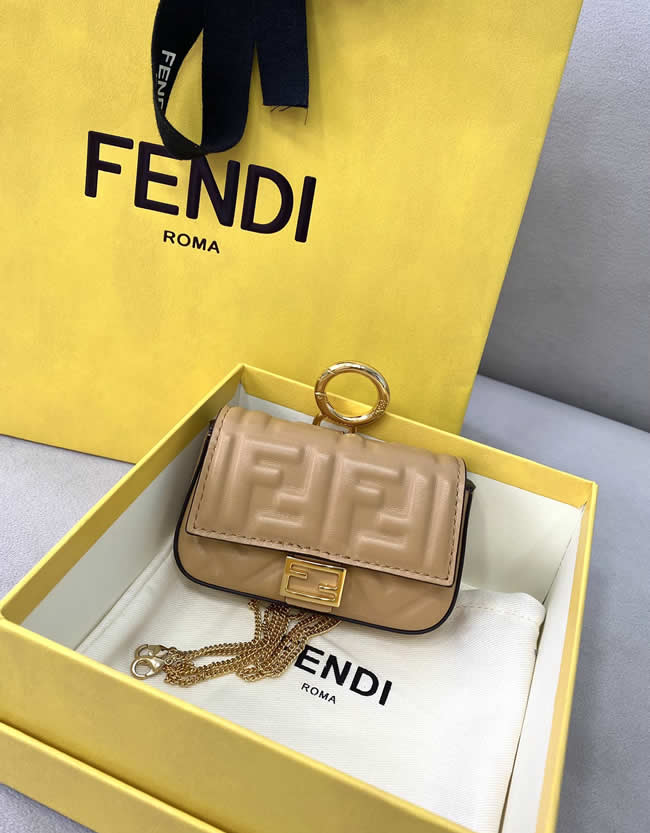 Fake Fendi Nano Baguette Embroidered Yellow Clutch Crossbody Bag 0136H