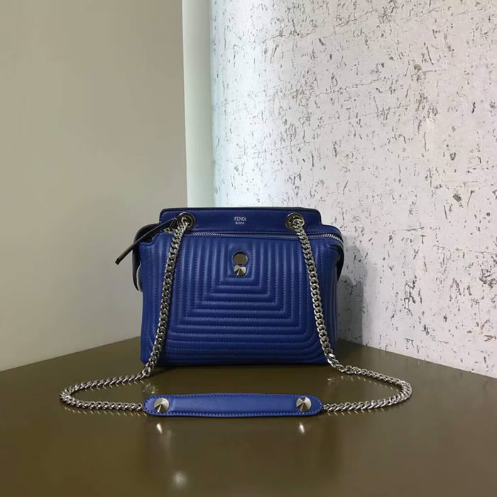 Fake Fendi Dotcom Click Handbag Blue Shoulder Bag 299