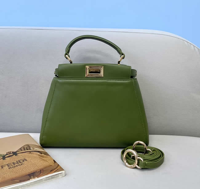 Fake Discount New Fendi Sheepskin Green Handbag Shoulder Bag 2590