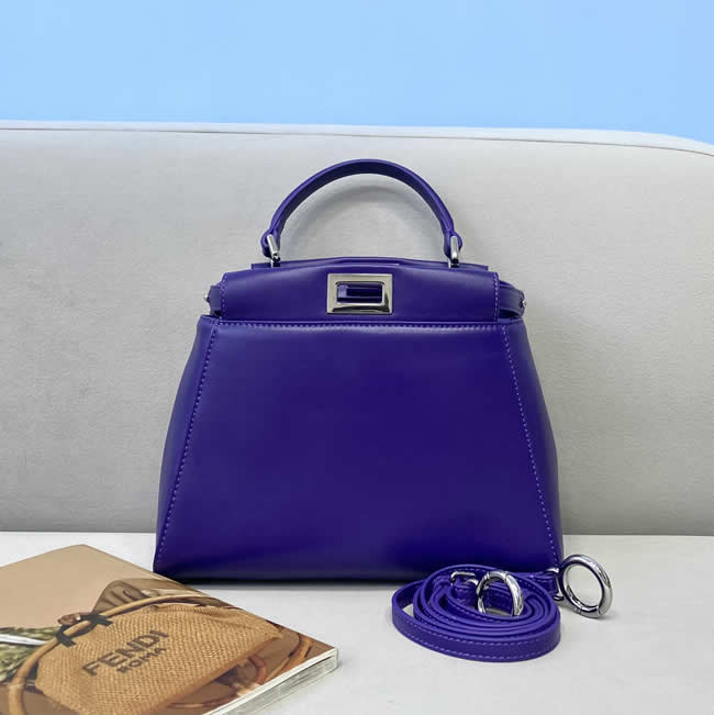 Fake Discount New Fendi Sheepskin Purple Handbag Shoulder Bag 2590