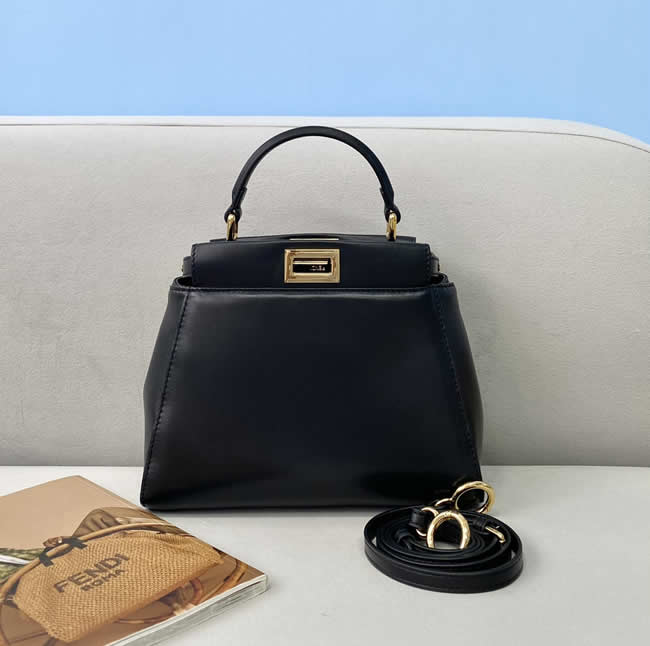 Fake Discount New Fendi Sheepskin Black Handbag Shoulder Bag 2590