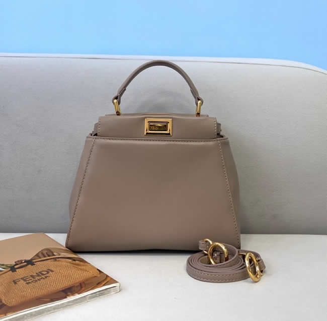 Fake Discount New Fendi Sheepskin Gray Handbag Shoulder Bag 2590
