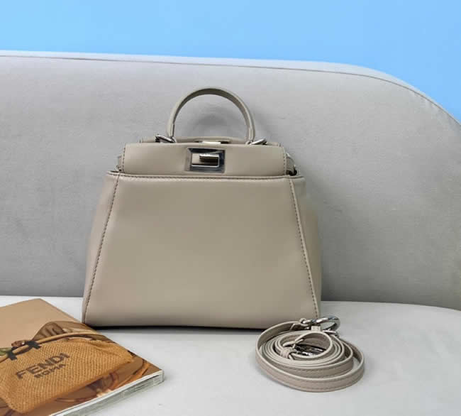 Fake Discount New Fendi Sheepskin Khaki Handbag Shoulder Bag 2590