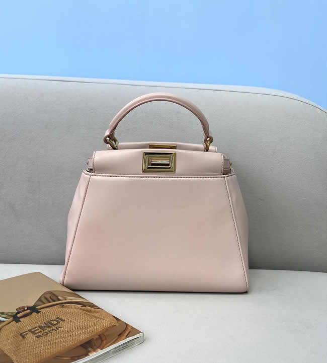 Replica Fendi Light Pink Tote Shopping Bag Roma Crossbody Bag 8266