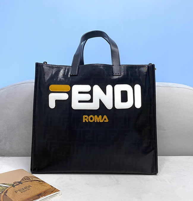 Fake Fendi Discount Shopping Bag Stitching Pattern Crossbody Bag 8258A