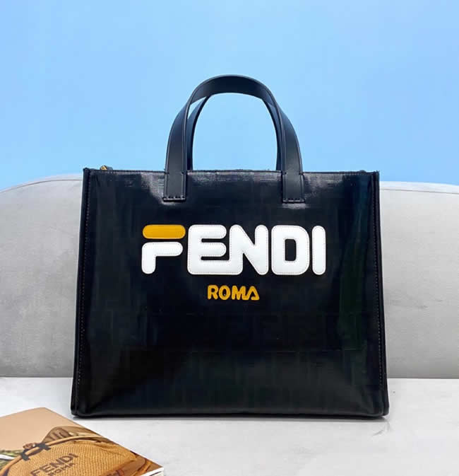 Fake Fendi Fashion Shopping Bag Stitching Pattern Crossbody Bag 8258A