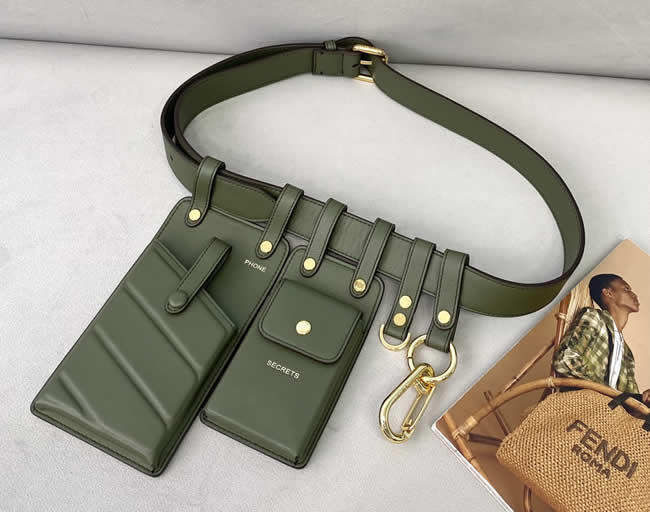 Fake Fendi Multifunctional Matching Belt Green Mobile Phone Bag 593