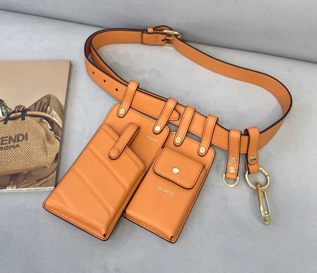 Fake Fendi Multifunctional Matching Belt Orange Mobile Phone Bag 593