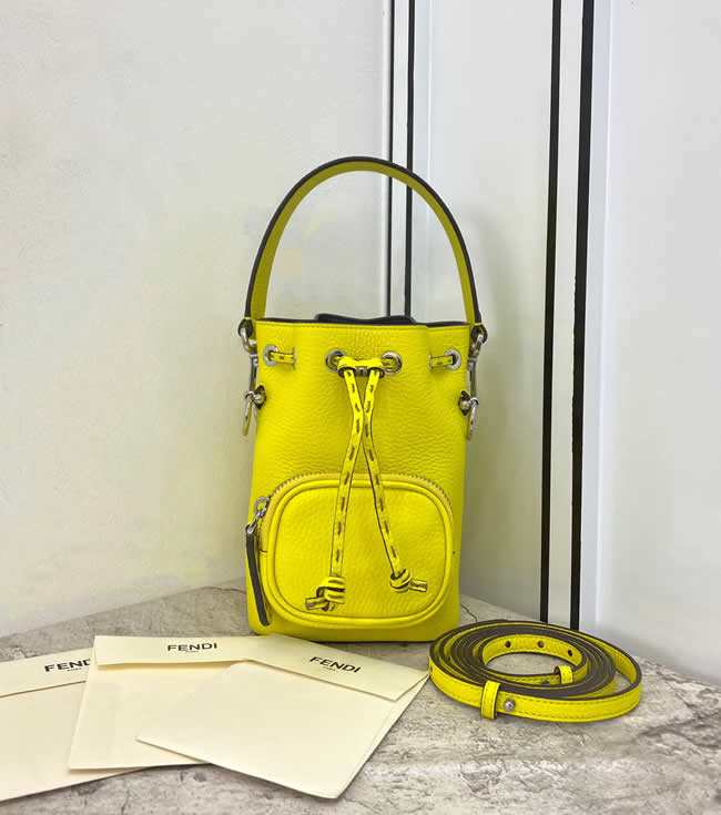 Replica Discount New Fendi High Quality Simple Yellow Mini Bucket Bags 658