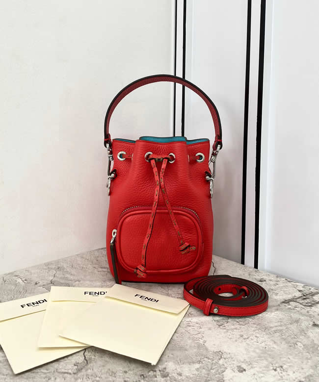 Replica Discount New Fendi High Quality Simple Red Mini Bucket Bags 658