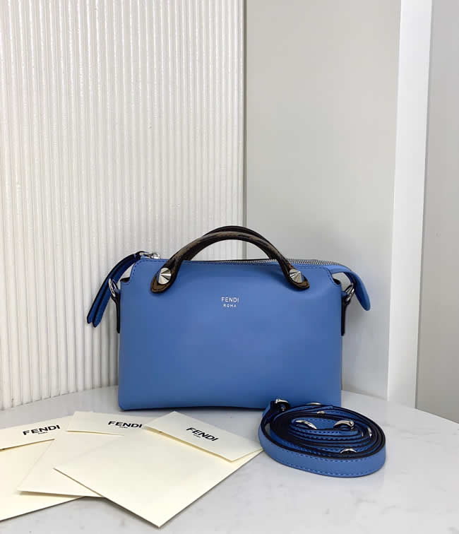 Replica New Cheap Fendi Boston Handbag Degrade Blue Crossbody Bag 1150