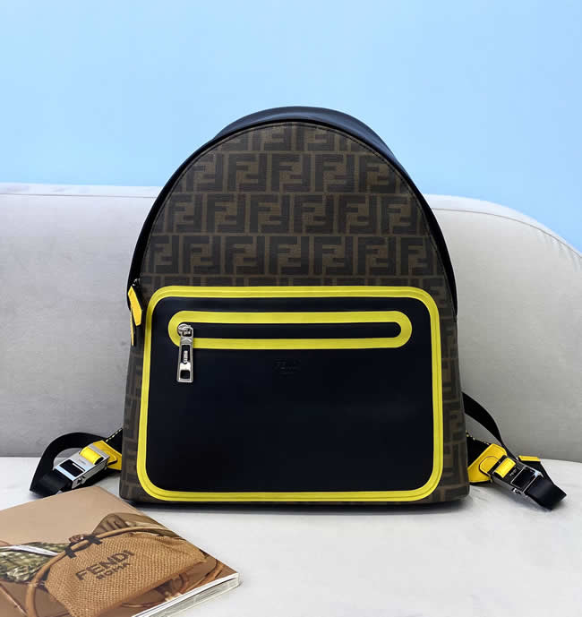 Fake Top Quality Fendi Fashion Classic Yellow Backpack For Sale 2380