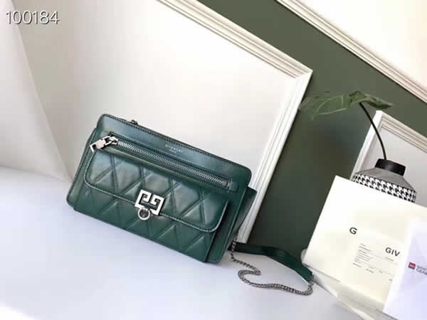 Replica Givenchy Autumn And Winter New Pocket Long Chain Green Shoulder Messenger Bag