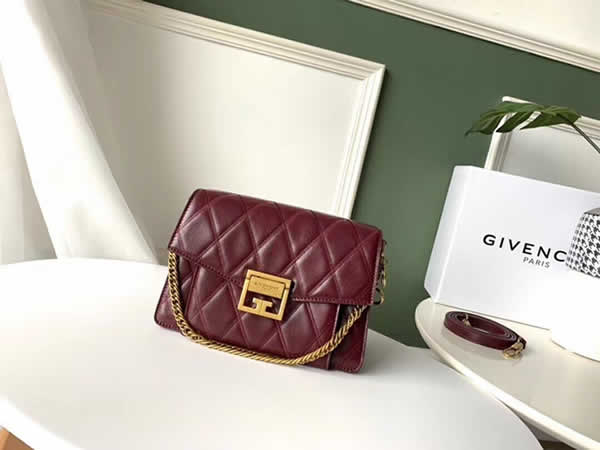 Fake Discount Givenchy Sheepskin Fashion Red Wine Flap Shoulder Bag