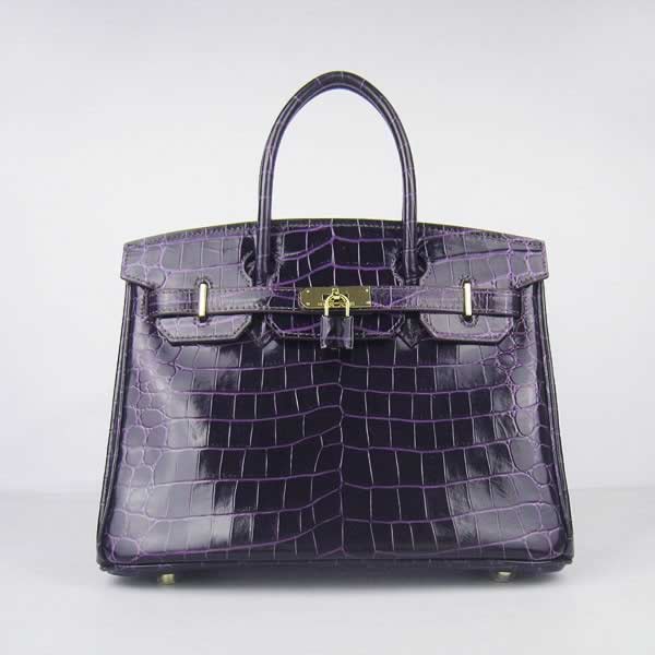 Replica Hermes Birkin High Quality 6088 Purple HandBags Crocodile Ladies with wholesale price from China.