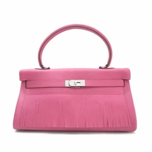 Replica Hermes Kelly High Quality H1049A Cow Leather Pink Ladies with wholesale price from China.