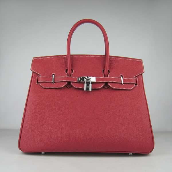 Replica Hermes Birkin High Quality 6089 Ladies HandBags Cow Leather Red with wholesale price from China.