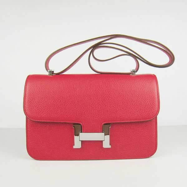 Replica Hermes Constance High Quality H020 Ladies Cow Leather Red Cross Body Bag with wholesale price from China.