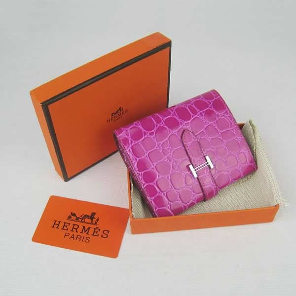 Replica Hermes Wallet High Quality H006 Purse Pink Crocodile Ladies with wholesale price from China.