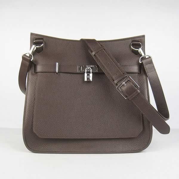 Replica Hermes Jypsiere High Quality H6508 Ladies Cow Leather Coffee Cross Body Bag with wholesale price from China.
