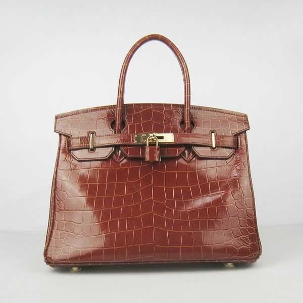 Replica Hermes Birkin High Quality 6088 Coffee HandBags Ladies Crocodile with wholesale price from China.