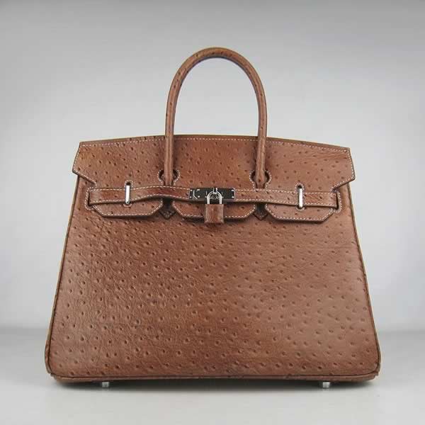 Replica Hermes Birkin High Quality 6089 HandBags Cow Leather Brown Ladies with wholesale price from China.